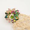imageCSY Luxury Womens Austrian Crystal Leaves Flower Big Cocktail Statement Rings Stretch Adjustable Ring Jewelry Accessoriesmagic color