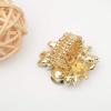 imageCSY Luxury Womens Austrian Crystal Leaves Flower Big Cocktail Statement Rings Stretch Adjustable Ring Jewelry Accessoriesmagic color