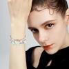 imageCSY Womens Statement Stretch Wide Bangle Bracelets Austrian Crystal Art Deco Elastic Bracelet for Party PromAB crystalplatinum tone