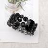 imageCSY Womens Statement Stretch Wide Bangle Bracelets Austrian Crystal Art Deco Elastic Bracelet for Party Promblack crystal