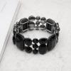 imageCSY Womens Statement Stretch Wide Bangle Bracelets Austrian Crystal Art Deco Elastic Bracelet for Party Promblack crystal