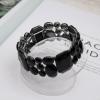 imageCSY Womens Statement Stretch Wide Bangle Bracelets Austrian Crystal Art Deco Elastic Bracelet for Party Promblack crystal