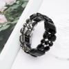 imageCSY Womens Statement Stretch Wide Bangle Bracelets Austrian Crystal Art Deco Elastic Bracelet for Party Promblack crystal