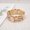 imageCSY Womens Statement Stretch Wide Bangle Bracelets Austrian Crystal Art Deco Elastic Bracelet for Party Promchampagne gold