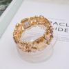 imageCSY Womens Statement Stretch Wide Bangle Bracelets Austrian Crystal Art Deco Elastic Bracelet for Party Promchampagne gold