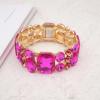imageCSY Womens Statement Stretch Wide Bangle Bracelets Austrian Crystal Art Deco Elastic Bracelet for Party Promhot pink crystal