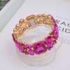 imageCSY Womens Statement Stretch Wide Bangle Bracelets Austrian Crystal Art Deco Elastic Bracelet for Party Promhot pink crystal
