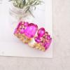 imageCSY Womens Statement Stretch Wide Bangle Bracelets Austrian Crystal Art Deco Elastic Bracelet for Party Promhot pink crystal