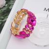 imageCSY Womens Statement Stretch Wide Bangle Bracelets Austrian Crystal Art Deco Elastic Bracelet for Party Promhot pink crystal