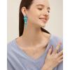 imageLuxury Marquise Crystal Chandelier Dangle Earrings Trendy Statement Drop Earrings Gifts for Womenaquamarine bluegold tone