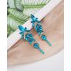 imageLuxury Marquise Crystal Chandelier Dangle Earrings Trendy Statement Drop Earrings Gifts for Womenaquamarine bluegold tone