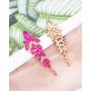 imageLuxury Marquise Crystal Chandelier Dangle Earrings Trendy Statement Drop Earrings Gifts for Womenhot pink crystalgold tone