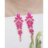 imageLuxury Marquise Crystal Chandelier Dangle Earrings Trendy Statement Drop Earrings Gifts for Womenhot pink crystalgold tone