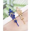 imageLuxury Marquise Crystal Chandelier Dangle Earrings Trendy Statement Drop Earrings Gifts for Womenroyal blue crystalgold tone
