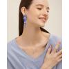 imageLuxury Marquise Crystal Chandelier Dangle Earrings Trendy Statement Drop Earrings Gifts for Womenroyal blue crystalgold tone