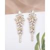 imageLuxury Marquise Crystal Chandelier Dangle Earrings Trendy Statement Drop Earrings Gifts for Womenwhite crystalgold tone