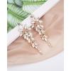 imageLuxury Marquise Crystal Chandelier Dangle Earrings Trendy Statement Drop Earrings Gifts for Womenwhite crystalgold tone
