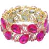 hot pink crystal-gold tone
