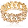imageCSY Elegant Wide Stretch Bangle Bracelet for Bride Women Round Crystal Statement Art Deco Costume Jewelry for Wedding Party Promchampagne gold