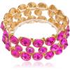 hot pink crystal-gold plated
