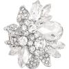 imageCSY Luxury Womens Austrian Crystal Leaves Flower Big Cocktail Statement Rings Stretch Adjustable Ring Jewelry AccessoriesWhite Crystal