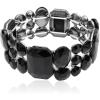 imageCSY Womens Statement Stretch Wide Bangle Bracelets Austrian Crystal Art Deco Elastic Bracelet for Party Promblack crystal