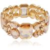 imageCSY Womens Statement Stretch Wide Bangle Bracelets Austrian Crystal Art Deco Elastic Bracelet for Party Promchampagne gold
