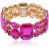 imageCSY Womens Statement Stretch Wide Bangle Bracelets Austrian Crystal Art Deco Elastic Bracelet for Party Promhot pink crystal