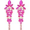 imageLuxury Marquise Crystal Chandelier Dangle Earrings Trendy Statement Drop Earrings Gifts for Womenhot pink crystalgold tone