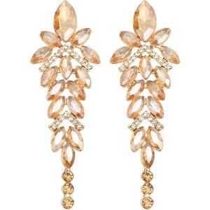 imageLuxury Marquise Crystal Chandelier Dangle Earrings Trendy Statement Drop Earrings Gifts for Womenchampagne gold