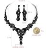 imageCSY Elegant Crystal Bridal Necklace Earrings Set Rhinestone Wedding Party Costume Jewelry Sets for Brides Bridesmaid WomenBlack crystal