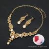 imageCSY Elegant Crystal Bridal Necklace Earrings Set Rhinestone Wedding Party Costume Jewelry Sets for Brides Bridesmaid WomenChampagne Gold