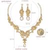 imageCSY Elegant Crystal Bridal Necklace Earrings Set Rhinestone Wedding Party Costume Jewelry Sets for Brides Bridesmaid WomenChampagne Gold