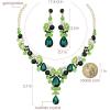 imageCSY Elegant Crystal Bridal Necklace Earrings Set Rhinestone Wedding Party Costume Jewelry Sets for Brides Bridesmaid WomenGreen