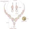 imageCSY Elegant Crystal Bridal Necklace Earrings Set Rhinestone Wedding Party Costume Jewelry Sets for Brides Bridesmaid WomenIridescent AB Crystal  Silver tone