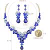 imageCSY Elegant Crystal Bridal Necklace Earrings Set Rhinestone Wedding Party Costume Jewelry Sets for Brides Bridesmaid WomenRoyal Blue