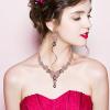 imageCSY Elegant Crystal Necklace Earrings Bracelet Ring Bridal Wedding Party Costume Jewelry Sets for Brides Women4 PcsSetGold TonePurple