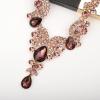 imageCSY Elegant Crystal Necklace Earrings Bracelet Ring Bridal Wedding Party Costume Jewelry Sets for Brides Women4 PcsSetGold TonePurple