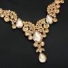 imageCSY Elegant Crystal Necklace Earrings Bracelet Ring Bridal Wedding Party Costume Jewelry Sets for Brides Women4 PcsSetgold platedchampagne