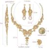 imageCSY Elegant Crystal Necklace Earrings Bracelet Ring Bridal Wedding Party Costume Jewelry Sets for Brides Women4 PcsSetgold platedchampagne
