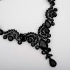 imageCSY Elegant Crystal Necklace Earrings Bracelet Ring Bridal Wedding Party Costume Jewelry Sets for Brides Women4 PcsSetgun blackblack crystal
