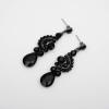 imageCSY Elegant Crystal Necklace Earrings Bracelet Ring Bridal Wedding Party Costume Jewelry Sets for Brides Women4 PcsSetgun blackblack crystal