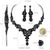 imageCSY Elegant Crystal Necklace Earrings Bracelet Ring Bridal Wedding Party Costume Jewelry Sets for Brides Women4 PcsSetgun blackblack crystal