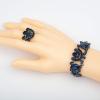 imageCSY Elegant Crystal Necklace Earrings Bracelet Ring Bridal Wedding Party Costume Jewelry Sets for Brides Women4 PcsSetnavy blue