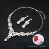 imageCSY Elegant Crystal Necklace Earrings Bracelet Ring Bridal Wedding Party Costume Jewelry Sets for Brides Women4 PcsSetwhite gold platedwhite