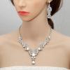 imageCSY Elegant Crystal Necklace Earrings Bracelet Ring Bridal Wedding Party Costume Jewelry Sets for Brides Women4 PcsSetwhite gold platedwhite