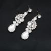 imageCSY Elegant Crystal Necklace Earrings Bracelet Ring Bridal Wedding Party Costume Jewelry Sets for Brides Women4 PcsSetwhite gold platedwhite