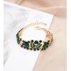imageCSY Elegant Crystal Necklace Earrings Bracelet Ring Bridal Wedding Party Costume Jewelry Sets for Brides WomenEmerald Greengold tone