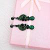 imageCSY Elegant Crystal Necklace Earrings Bracelet Ring Bridal Wedding Party Costume Jewelry Sets for Brides Womenemeraldblack tone
