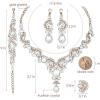 imageCSY Elegant Crystal Necklace Earrings Bracelet Ring Bridal Wedding Party Costume Jewelry Sets for Brides Womenwhite crystal  rose gold tone